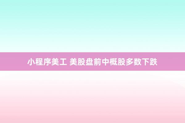 小程序美工 美股盘前中概股多数下跌