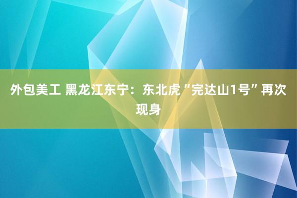 外包美工 黑龙江东宁：东北虎“完达山1号”再次现身